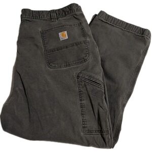 Carhartt Rugged Flex Relaxed Fit Canvas Work Pants Gray Men's 44x30 IRR
